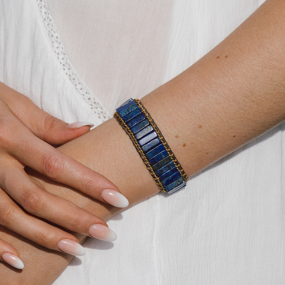 Bracciale di Protezione in Lapislazzuli Intenso