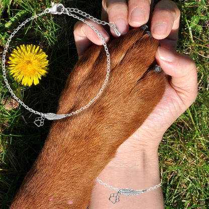 Bracciale Ala d'Angelo e Zampa – In Ricordo del Tuo Animale