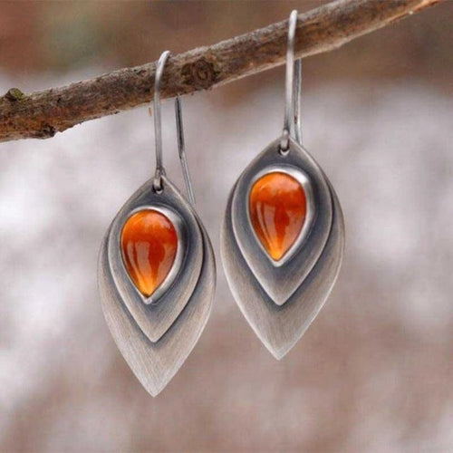 Orecchini Vintage in Pietra Arancione