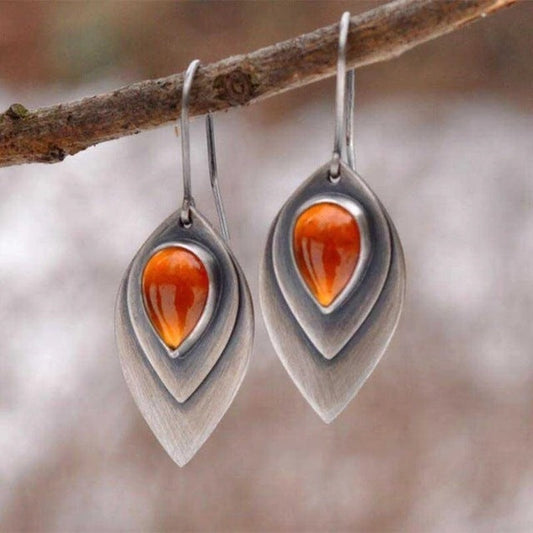 Orecchini Vintage in Pietra Arancione