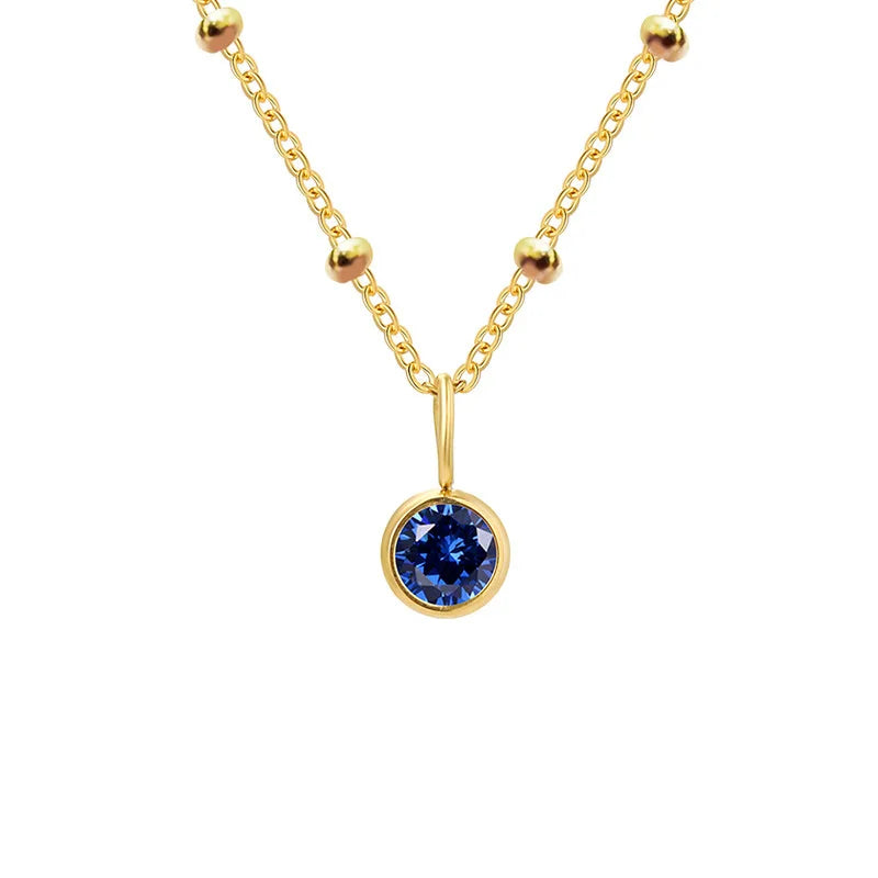 Collana con Pietra del Mese e Catena di Perline