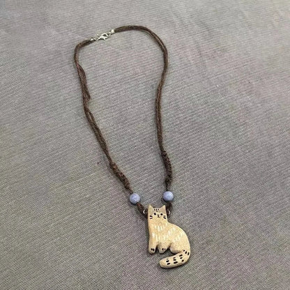 Collana con Pendente a Stella Vintage per Gatti