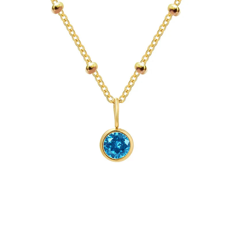 Collana con Pietra del Mese e Catena di Perline