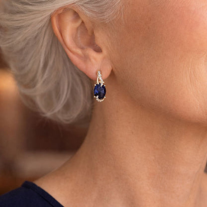 Orecchini Pendenti Royal Midnight – Pietra Blu Color Oro