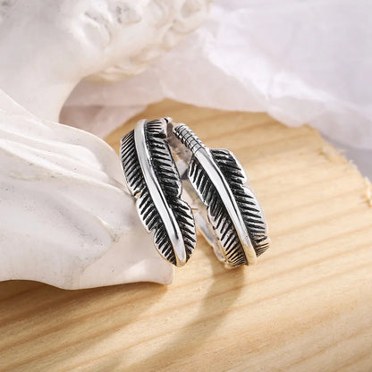Anello Piuma d'Angelo Regolabile in Argento 925 – In Ricordo