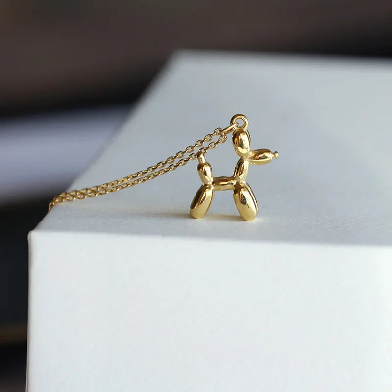 Collana Cane Palloncino Color Oro – Stile Pop Art