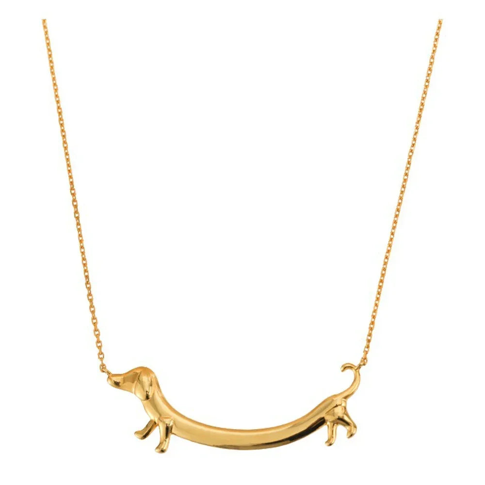 Collana Bassotto Placcata Oro – Ciondolo Allungato