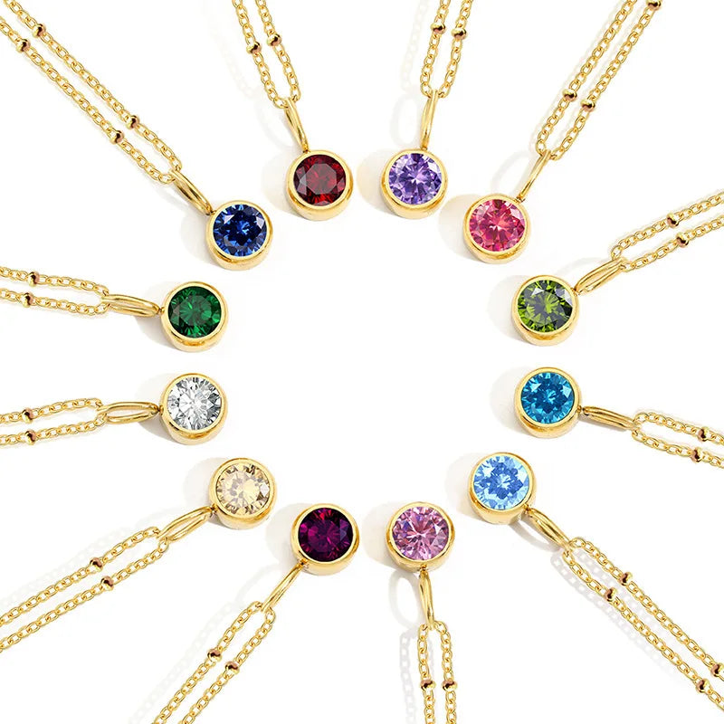Collana con Pietra del Mese e Catena di Perline