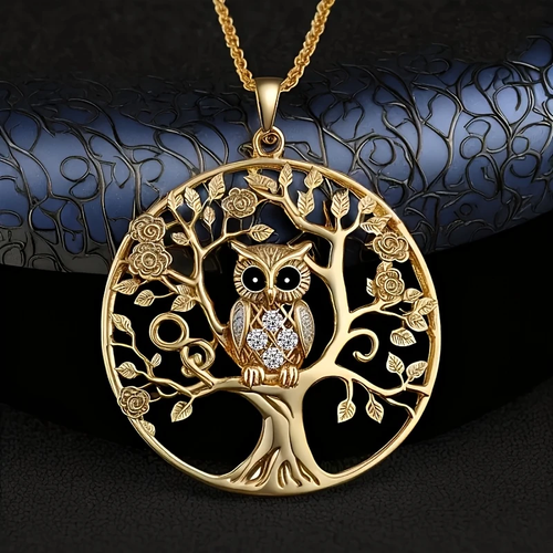 Collana Albero della Vita con Gufo – Finitura Dorata
