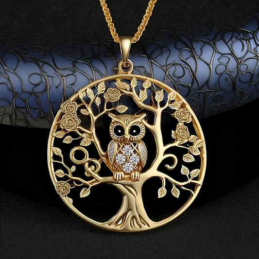 Collana Albero della Vita con Gufo – Finitura Dorata