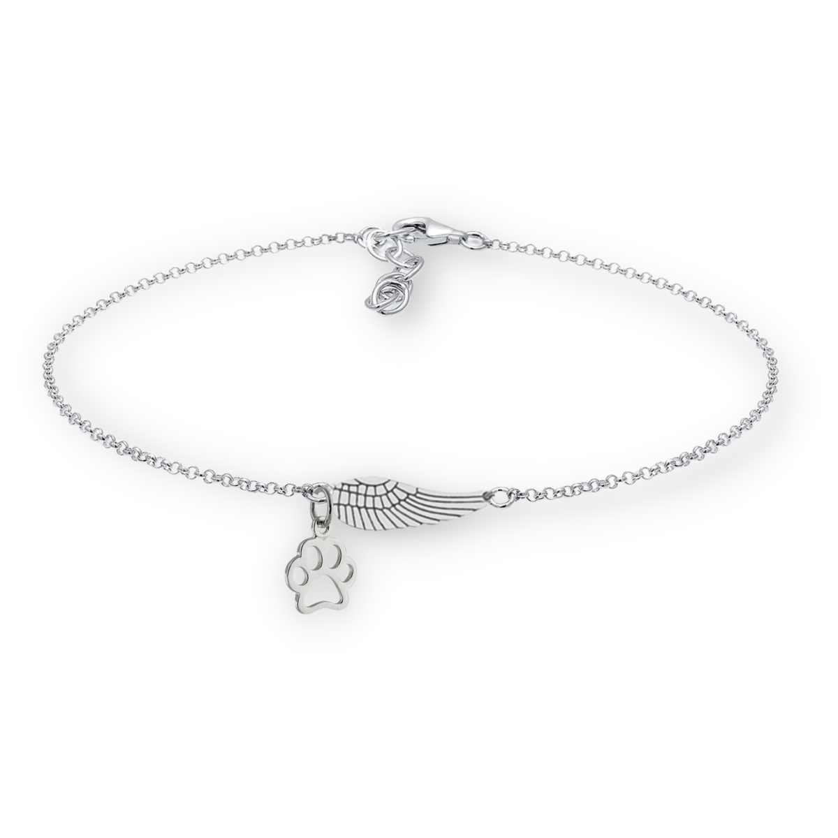 Bracciale Ala d'Angelo e Zampa – In Ricordo del Tuo Animale