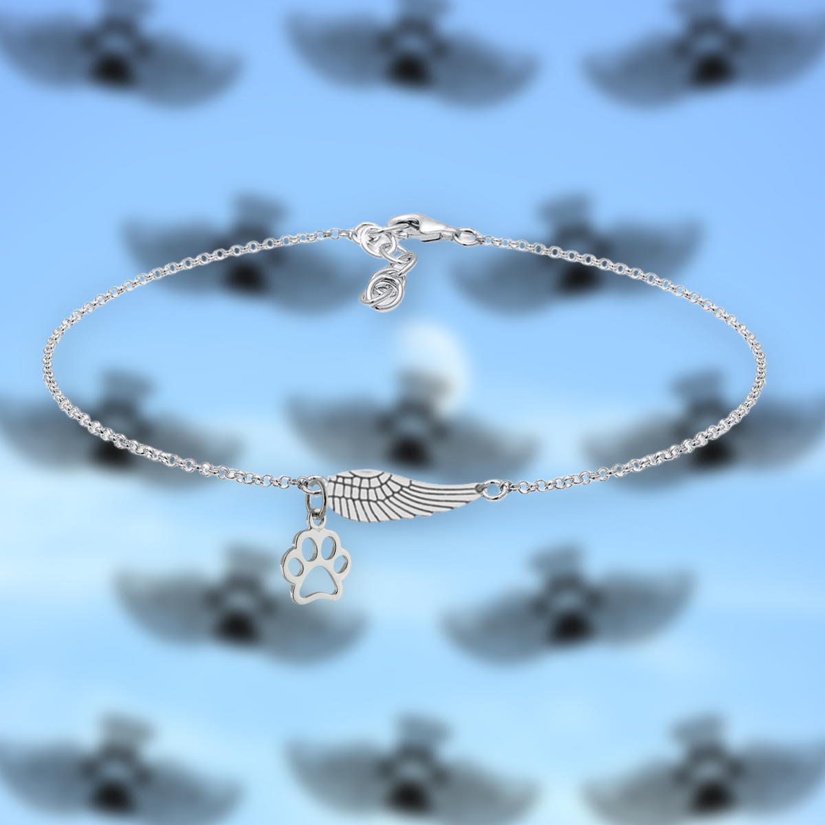 Bracciale Ala d'Angelo e Zampa – In Ricordo del Tuo Animale