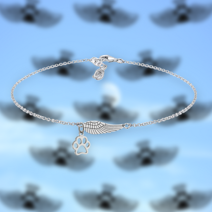 Bracciale Ala d'Angelo e Zampa – In Ricordo del Tuo Animale