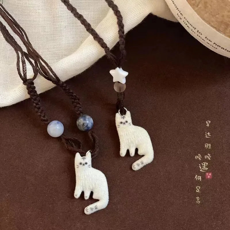 Collana con Pendente a Stella Vintage per Gatti