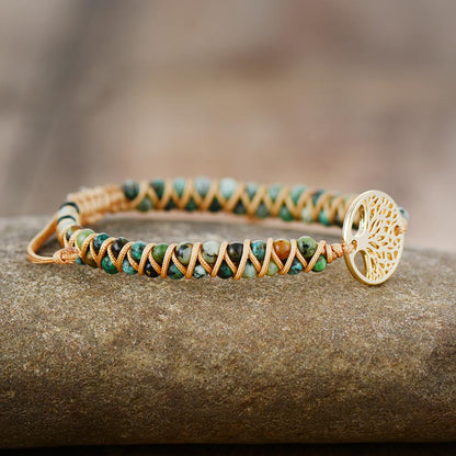 Bracciale in Turchese Africano con Albero della Vita
