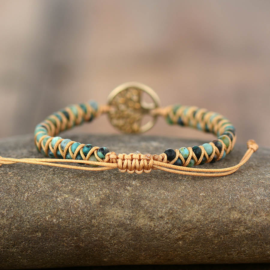 Bracciale in Turchese Africano con Albero della Vita