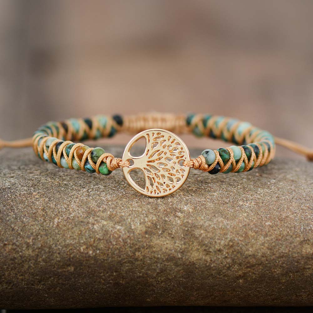 Bracciale in Turchese Africano con Albero della Vita
