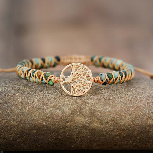 Bracciale in Turchese Africano con Albero della Vita