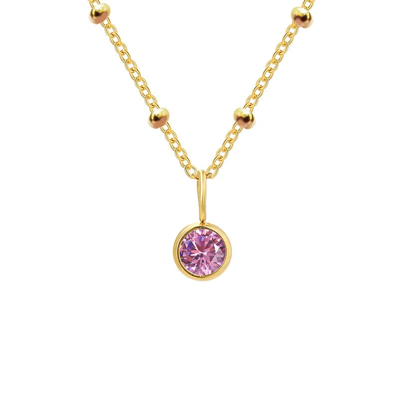 Collana con Pietra del Mese e Catena di Perline