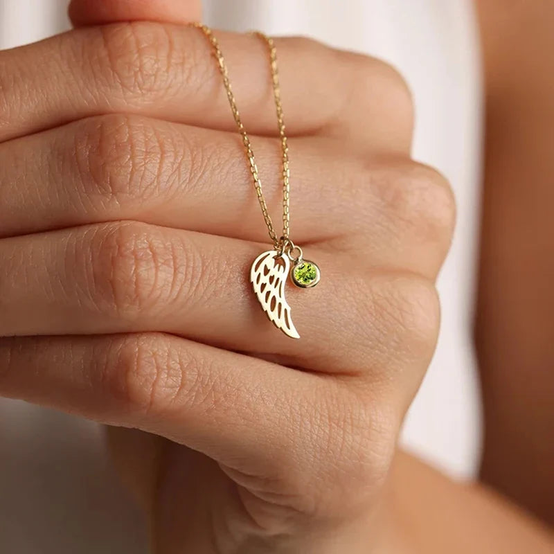 Collana con Pietra di Nascita “Ali d’Angelo”