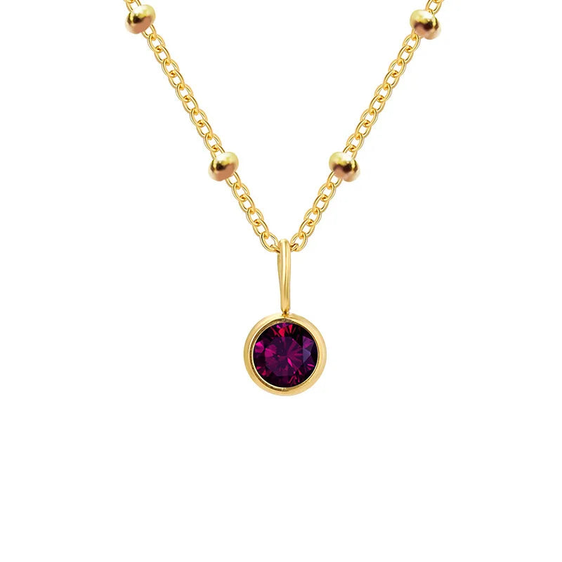 Collana con Pietra del Mese e Catena di Perline