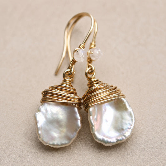 Orecchini Vintage Pendenti con Perle Barocche