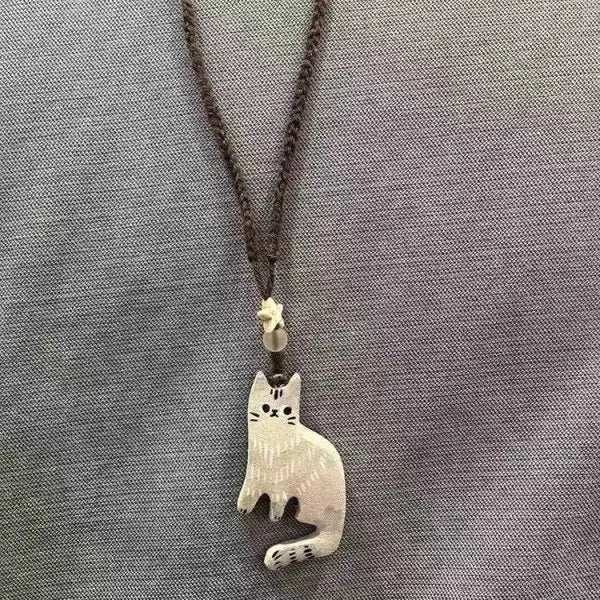 Collana con Pendente a Stella Vintage per Gatti