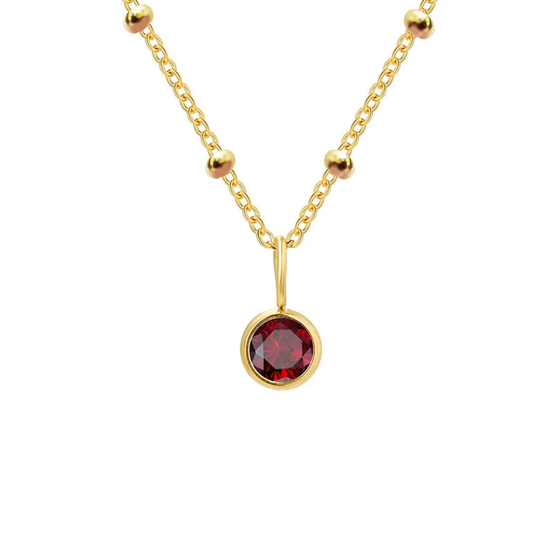Collana con Pietra del Mese e Catena di Perline