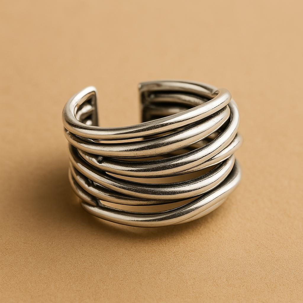 Anello Regolabile a Fasce in Argento Sterling 925