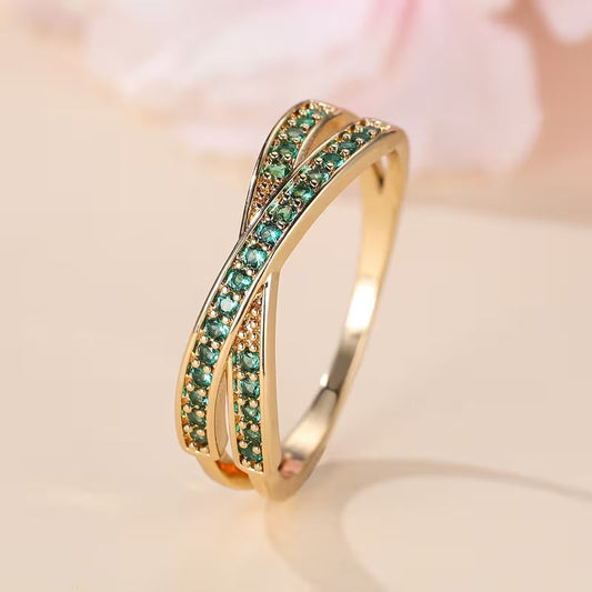 Anello Flusso di Smeraldo | Oro