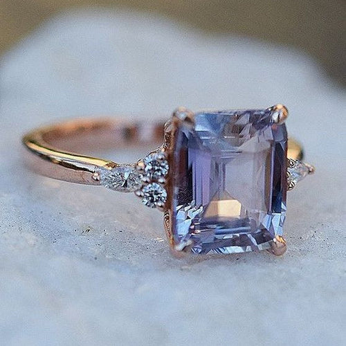 Anello Vintage in Cristallo Blu e Viola