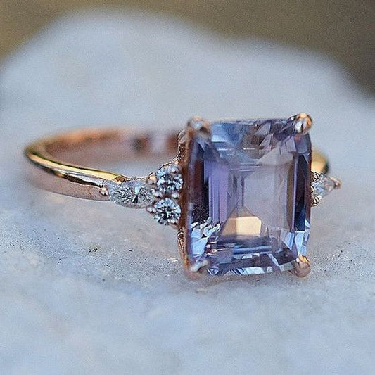 Anello Vintage in Cristallo Blu e Viola