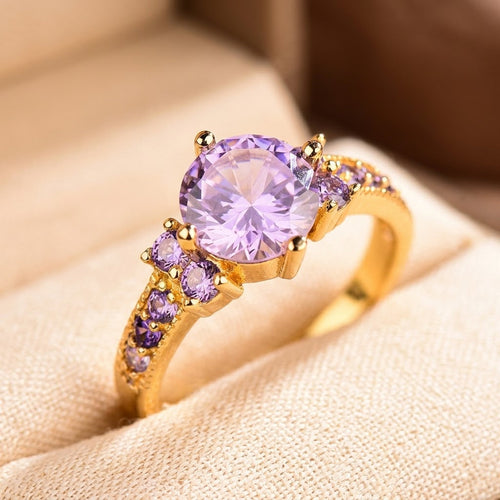 Anello con Cluster di Ametista Dorato