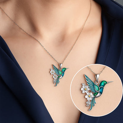 Collana Colibrì in Argento 925 + Orecchini in Omaggio
