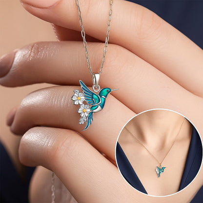 Collana Colibrì in Argento 925 + Orecchini in Omaggio