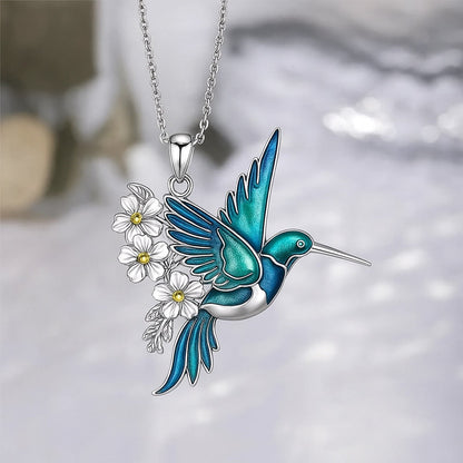 Collana Colibrì in Argento 925 + Orecchini in Omaggio