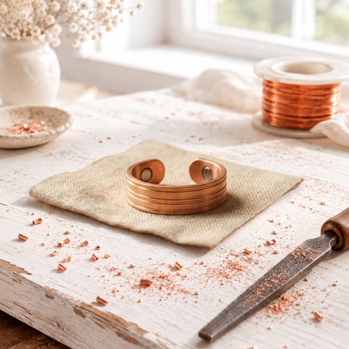 Rose Copper Furrow Ring