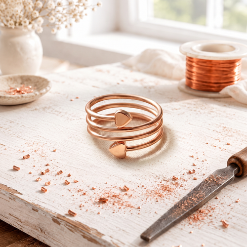 Anello in Rame Rosa Lovecoil