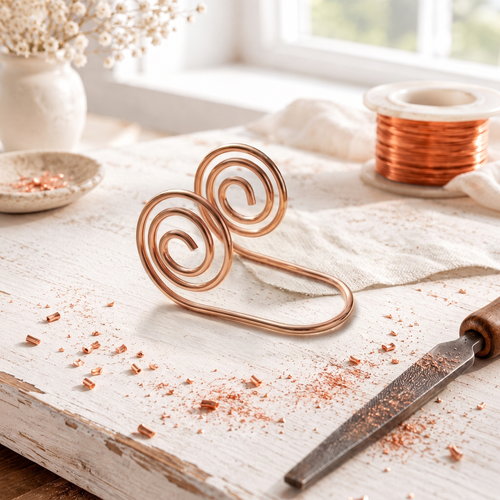 Copper Spiral Volute Rose for Hand