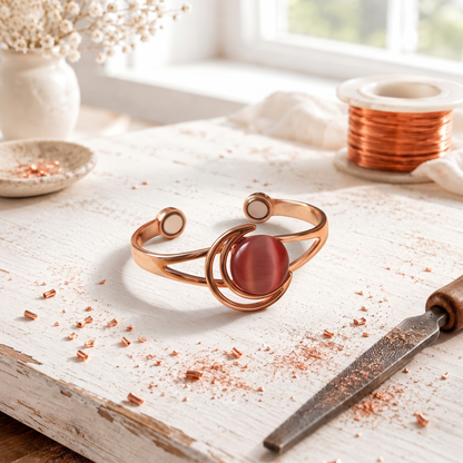 Bracciale in rame rosa rosa Hearth