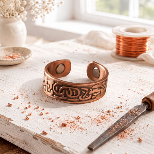 Rose Copper Glyph Ring
