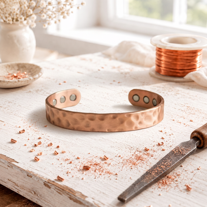 Pink Dapple Copper Bracelet