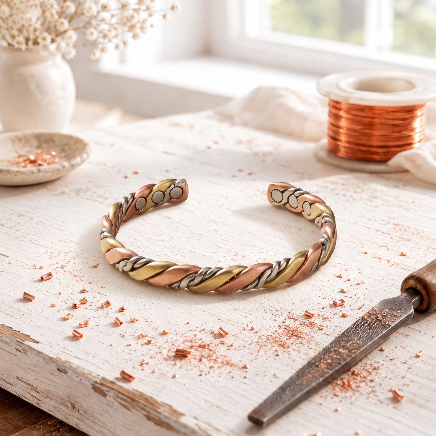 Pink Copper Trine Bracelet