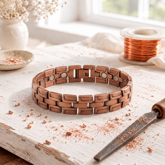 Men's Rose Copper Cobblelink Bracelet
