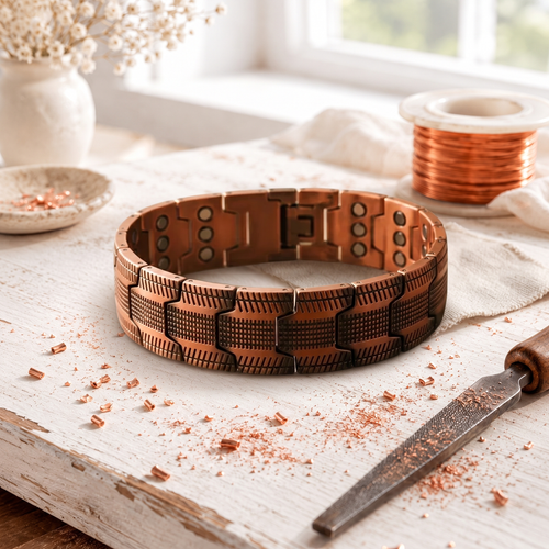 Pink Copper Arrowhead Bracelet for Men