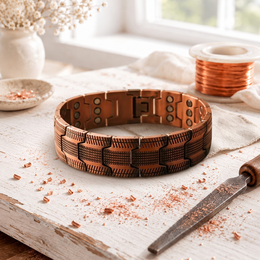 Pink Copper Arrowhead Bracelet for Men