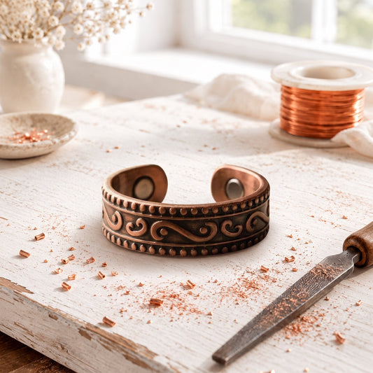 Pink Copper Tendril Ring