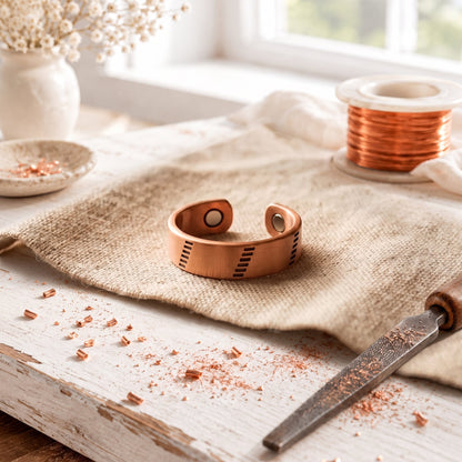 Rose Copper Rune Ring