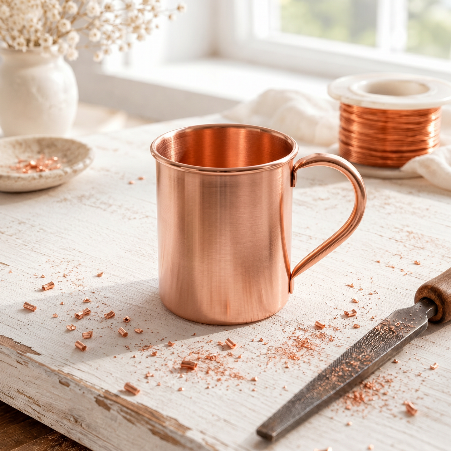 Rose Copper Flat Mug 400ml
