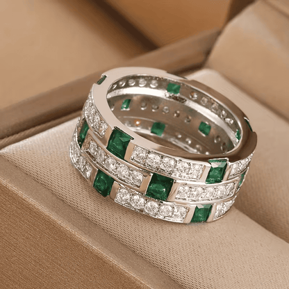 Anello Matrice di Smeraldo Elegante